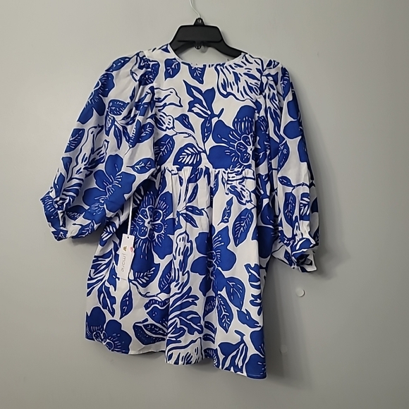 J.Marie Laken V-Neck Puff Sleeve Pullover Coordinating Tunic - Picture 7 of 10